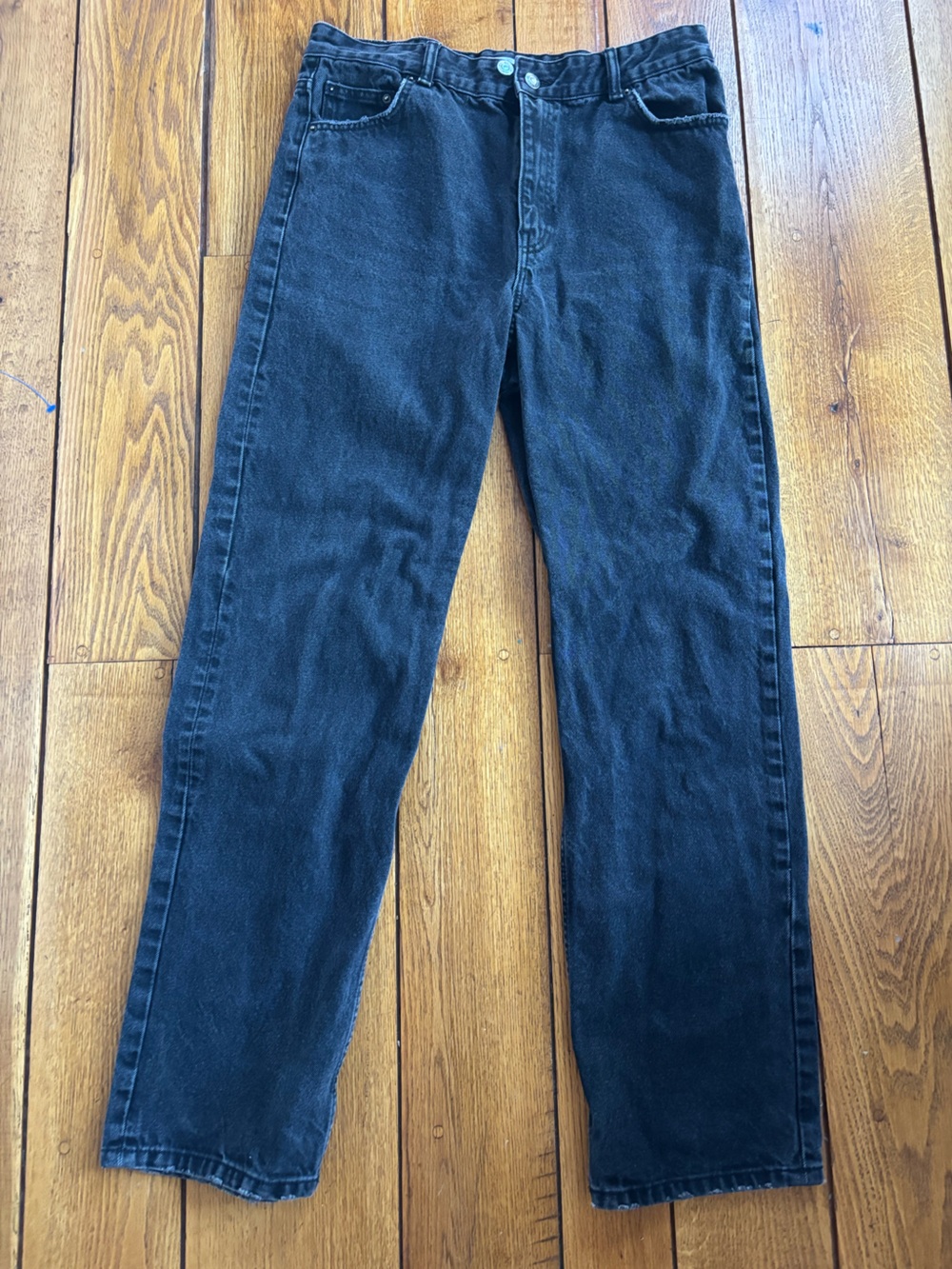 Bershka Straight Leg Black Washed Jeans Women’s US 8 EU 40